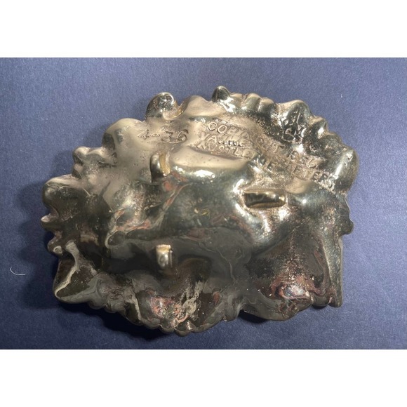 1956 Virginia VA Metal Crafters 4-36 Trinket Dish Mistletoe Solid Brass 5" MCM - Picture 2 of 6